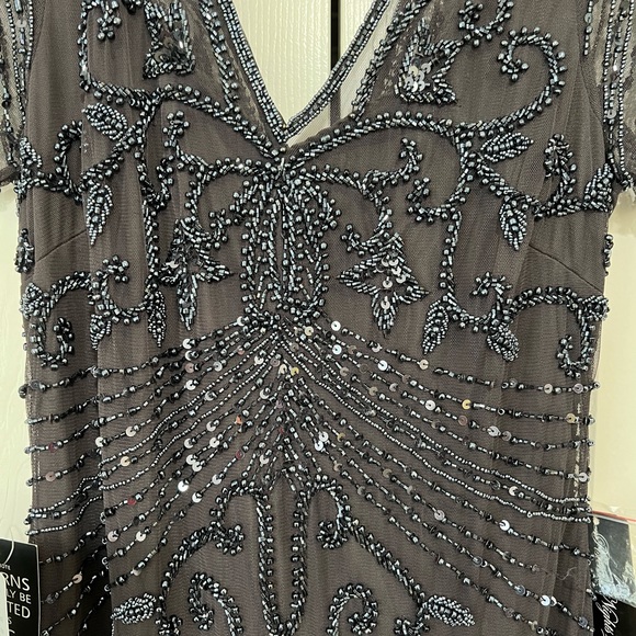 Pisarrio Nights Fully beaded mesh Column Gown. - Picture 5 of 14